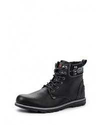 Мужские черные кожаные рабочие ботинки от Montefiori