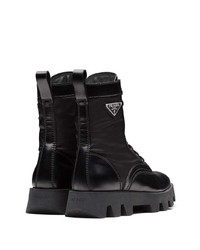 Мужские черные кожаные рабочие ботинки от Prada