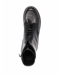 Мужские черные кожаные рабочие ботинки от Emporio Armani