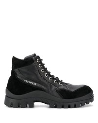 Мужские черные кожаные рабочие ботинки от Premiata