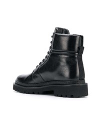 Мужские черные кожаные рабочие ботинки от Balmain