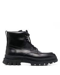 Мужские черные кожаные рабочие ботинки от Roberto Cavalli