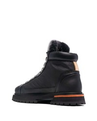 Мужские черные кожаные рабочие ботинки от Santoni