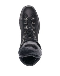 Мужские черные кожаные рабочие ботинки от Santoni