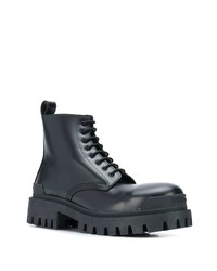 Мужские черные кожаные рабочие ботинки от Balenciaga