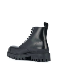 Мужские черные кожаные рабочие ботинки от Balenciaga