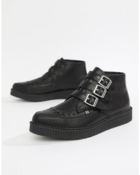 Мужские черные кожаные рабочие ботинки от T.U.K.
