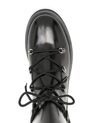 Мужские черные кожаные рабочие ботинки от Ferragamo