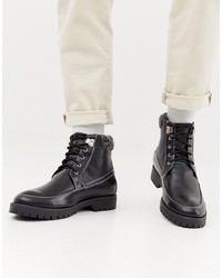 Мужские черные кожаные рабочие ботинки от Truffle Collection