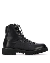 Мужские черные кожаные рабочие ботинки от Valentino Garavani