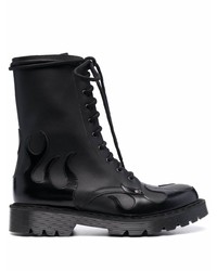 Мужские черные кожаные рабочие ботинки от Vetements