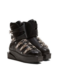 Мужские черные кожаные рабочие ботинки от Balmain