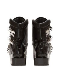 Мужские черные кожаные рабочие ботинки от Balmain