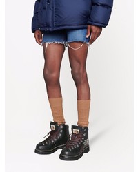 Мужские черные кожаные рабочие ботинки от Gucci