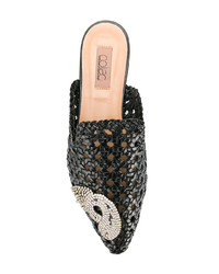 Черные кожаные сабо с украшением от Coliac