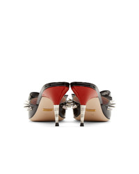 Черные кожаные сабо с шипами от Gucci