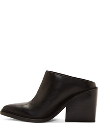 Черные кожаные сабо от Helmut Lang