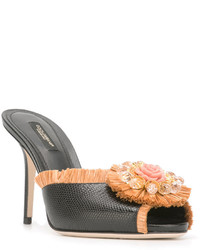 Черные кожаные сабо от Dolce & Gabbana