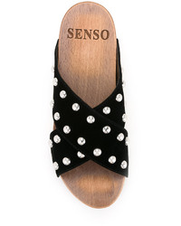 Черные кожаные сабо от Senso