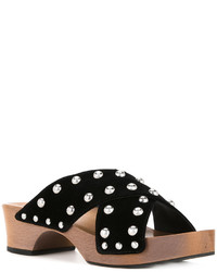 Черные кожаные сабо от Senso