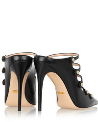 Черные кожаные сабо от Gucci