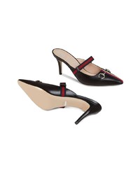 Черные кожаные сабо от Gucci