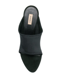 Черные кожаные сабо от Yeezy