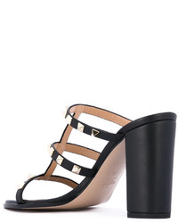 Черные кожаные сабо от Valentino Garavani