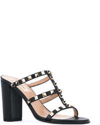 Черные кожаные сабо от Valentino Garavani