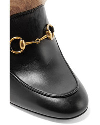 Черные кожаные сабо от Gucci