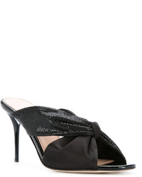 Черные кожаные сабо от Oscar de la Renta