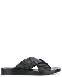 Черные кожаные сандалии на плоской подошве от 3.1 Phillip Lim