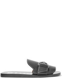 Черные кожаные сандалии на плоской подошве от Acne Studios