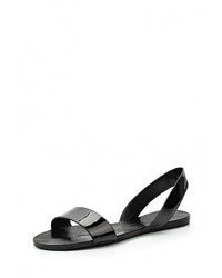 Черные кожаные сандалии на плоской подошве от Aldo