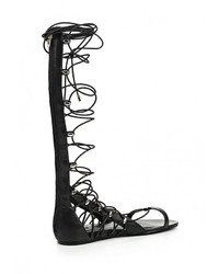 Черные кожаные сандалии на плоской подошве от Aldo