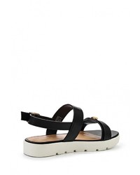 Черные кожаные сандалии на плоской подошве от Aldo