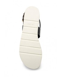 Черные кожаные сандалии на плоской подошве от Aldo