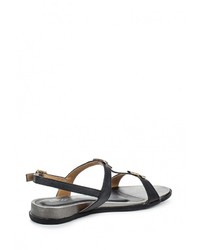 Черные кожаные сандалии на плоской подошве от Amazonga