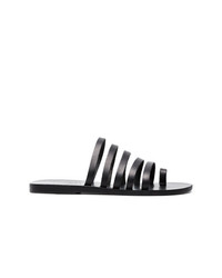 Черные кожаные сандалии на плоской подошве от Ancient Greek Sandals