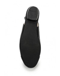 Черные кожаные сандалии на плоской подошве от Ascalini