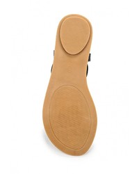 Черные кожаные сандалии на плоской подошве от Avenir