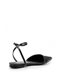 Черные кожаные сандалии на плоской подошве от Befree