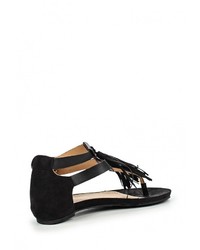 Черные кожаные сандалии на плоской подошве от Benini