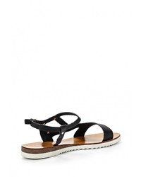 Черные кожаные сандалии на плоской подошве от Betsy