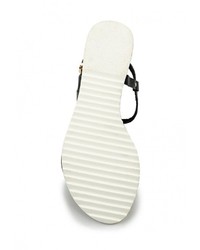 Черные кожаные сандалии на плоской подошве от Betsy