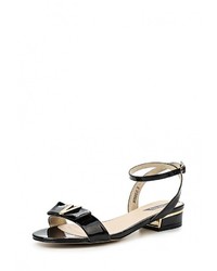 Черные кожаные сандалии на плоской подошве от Betsy