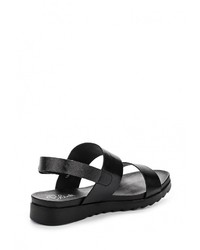 Черные кожаные сандалии на плоской подошве от Blink