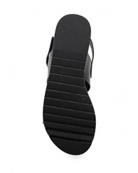 Черные кожаные сандалии на плоской подошве от Blink