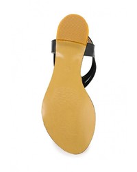 Черные кожаные сандалии на плоской подошве от Calipso