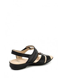 Черные кожаные сандалии на плоской подошве от Caprice